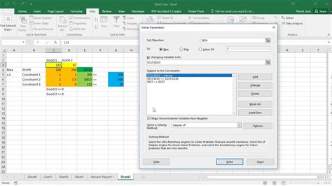 Excel Solver with integer constraints