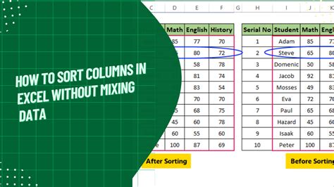 Excel Sort Columns