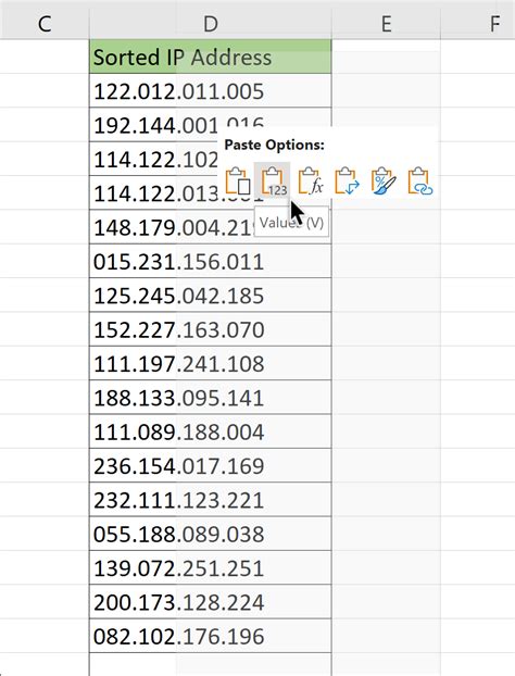 Excel Sort IP Address Easily