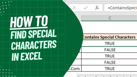 Excel special characters