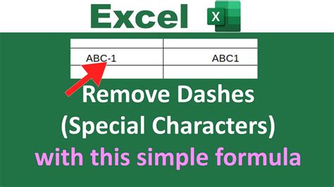 Hyphen special character in Excel