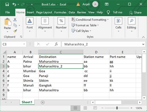 Underscore special character in Excel