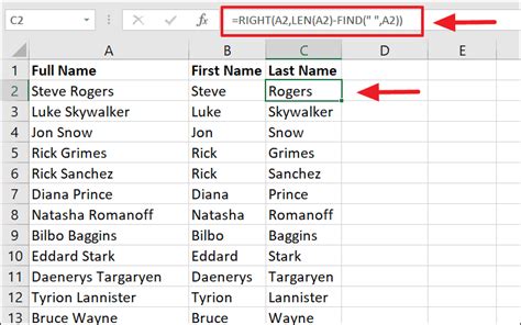 Excel Splitting Names