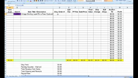 Excel Spreadsheet Example