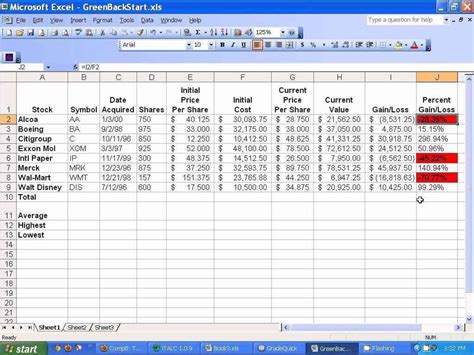 Excel Spreadsheet Example 3