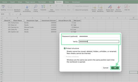 Excel Spreadsheet Password Protection