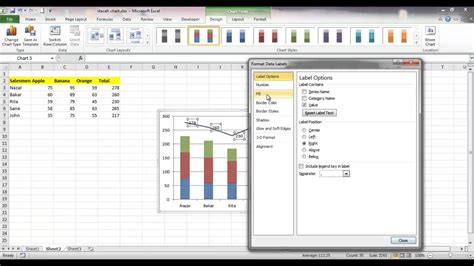 Excel Stacked Bar Chart with Total Data Labels