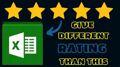 Excel Star Rating System Icons