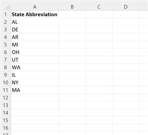 Excel State Abbreviation Resources