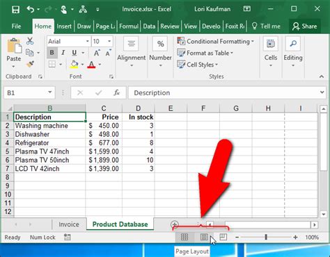 Excel status bar