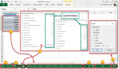 Excel Status Bar File Tab