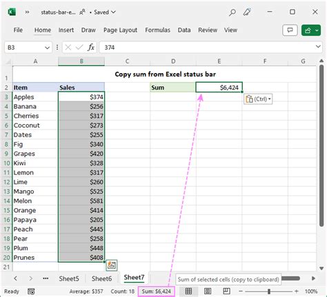 Excel Status Bar Reset