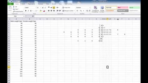 Excel Stem and Leaf Plot