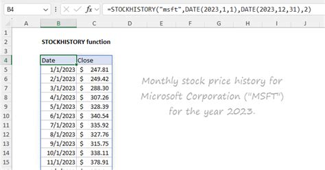 Excel Stock History Example