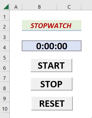 Excel Stopwatch Image 1