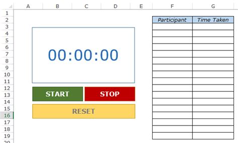 Excel Stopwatch Image 3