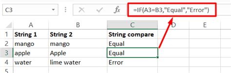 Excel String Comparison