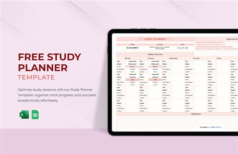 Study Planner Template Excel Image 2