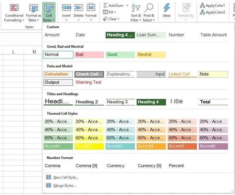 Excel Styles