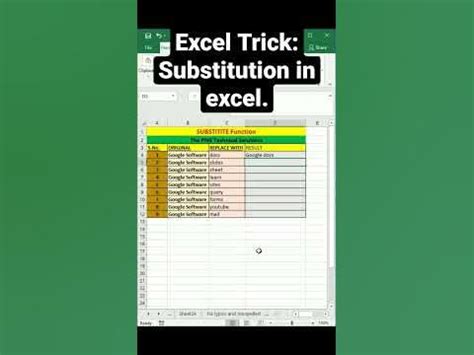 Excel Substitution Tricks