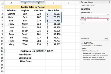 Excel Subtotal Example 10