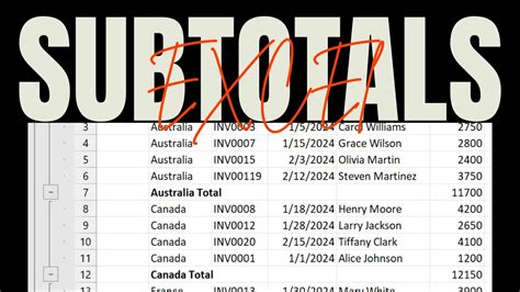 Excel Subtotals Tips and Tricks