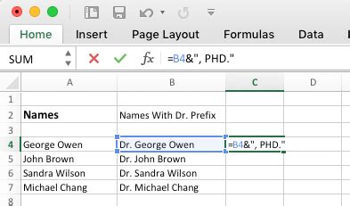 Excel Suffixes