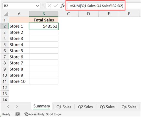 Excel Sum Across Multiple Sheets