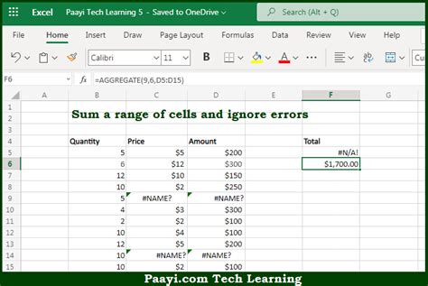 Excel Sum Errors