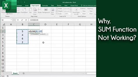 Excel Sum Formula Not Working