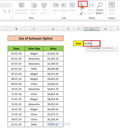 Excel Sum Methods