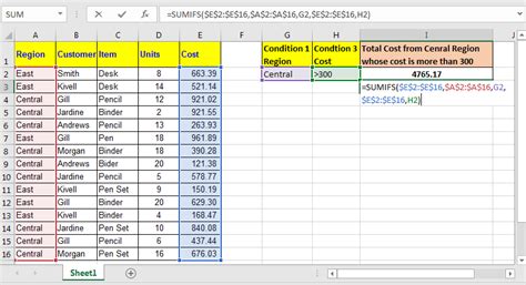 Excel Sumif Array Formula Example