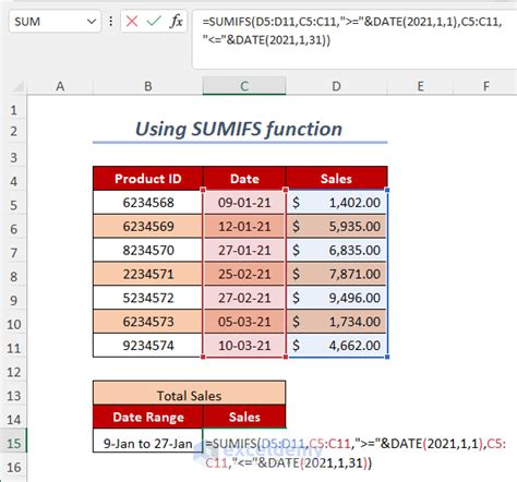 Excel SUMIF Function