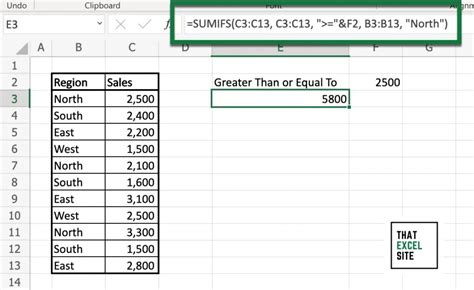 Excel SUMIFS for Equal Values