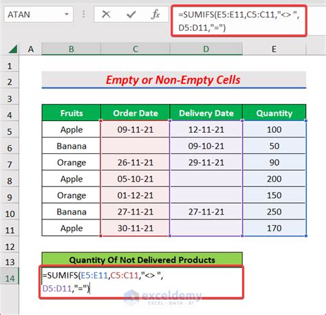 Excel Sumifs Non-Empty Cells