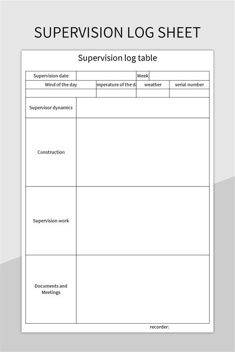 Excel LCSW Supervision Log Template