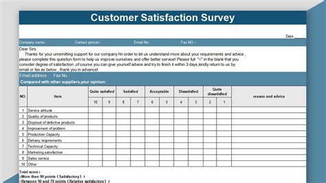 Excel Survey Questions