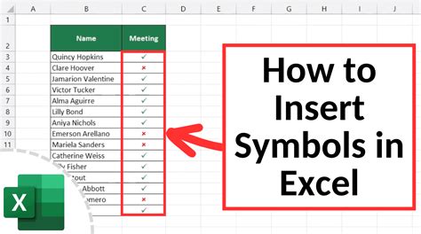 Excel symbols