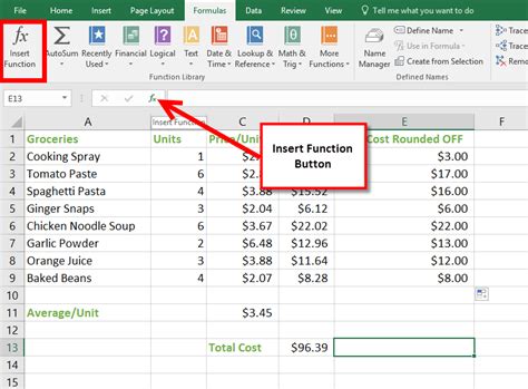 Excel Tab Insertion Formula