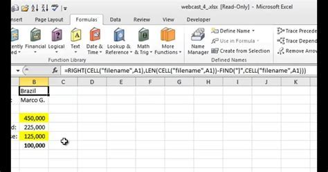 Excel Tab Name Formula Example