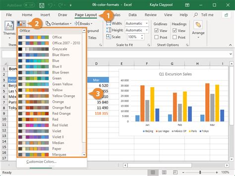 Excel Table Font Color