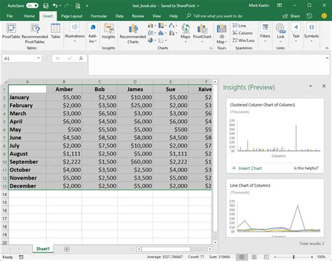 Excel Table Insights Example 10