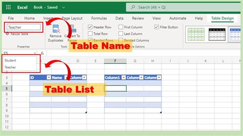 Referencing a table by its name