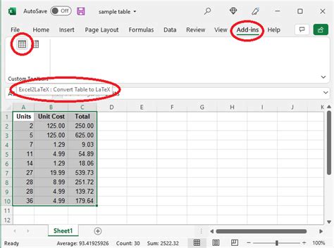 Using Excel Tables