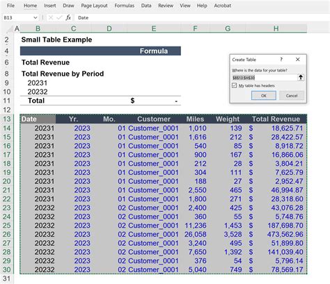 Excel Tables