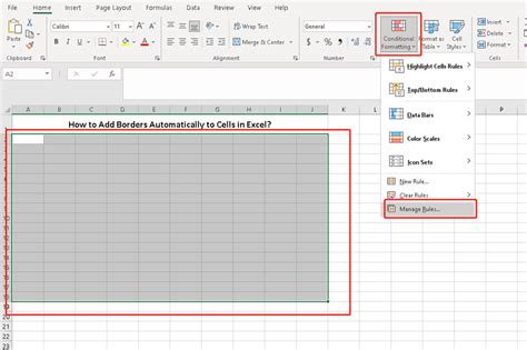 Excel Tables and Borders