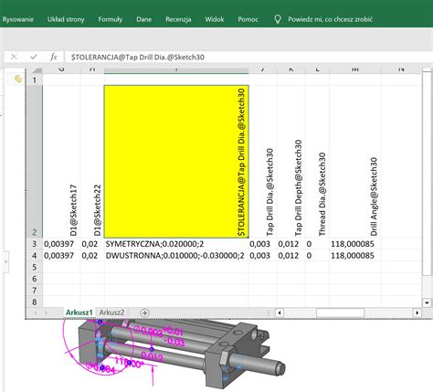 Excel Tables Tolerances