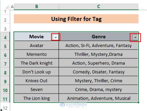 Excel's Built-in Tagging Feature