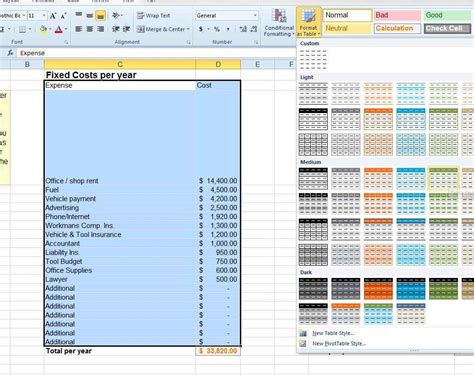 Excel Template