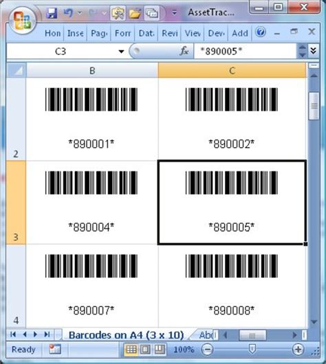 Excel template for barcode scanning